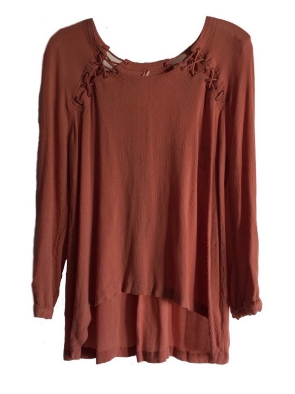 Free People boho top with lace-up detail